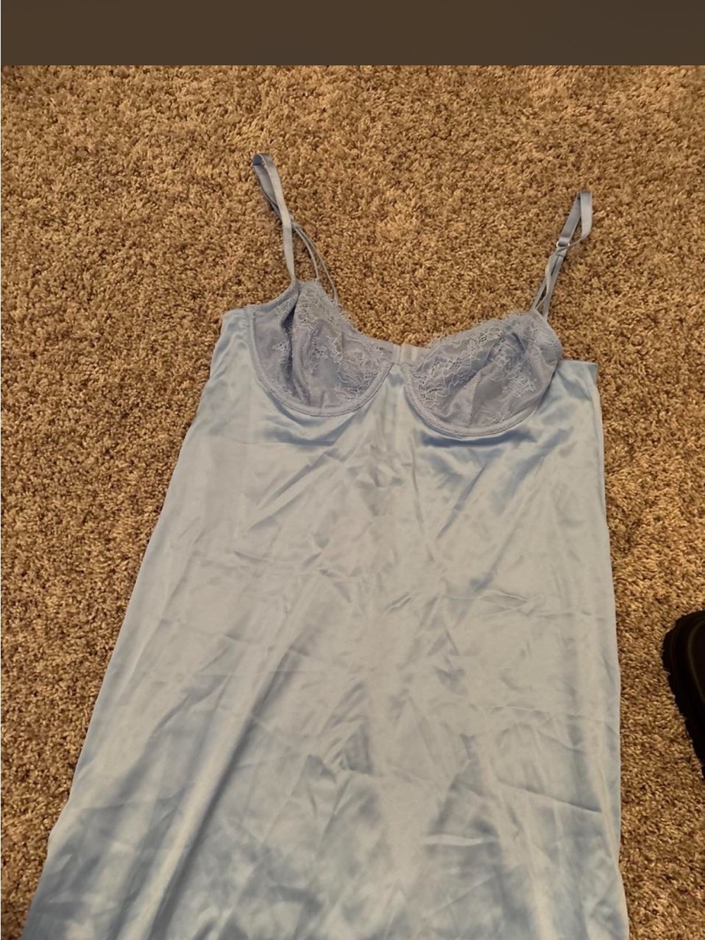 Auden Light Blue Lace-Trim Slip